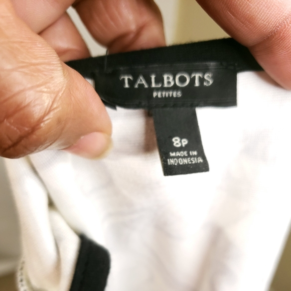 Talbots Black and White Floral Dress Size 8P - Picture 3 of 6